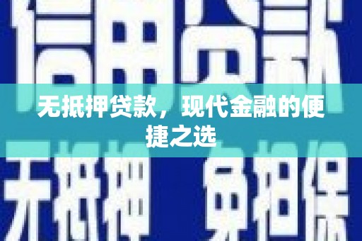 抚远无抵押贷款，现代金融的便捷之选