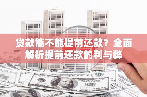 岱岳贷款能不能提前还款？全面解析提前还款的利与弊