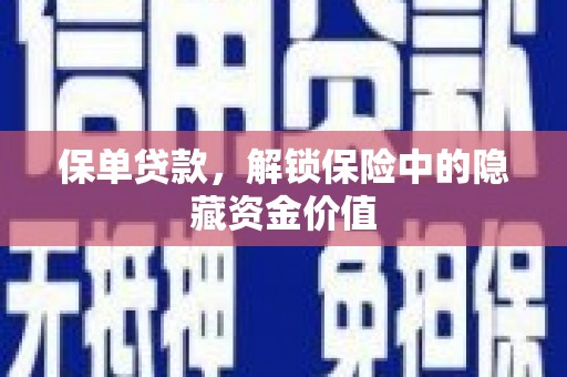 海城保单贷款，解锁保险中的隐藏资金价值