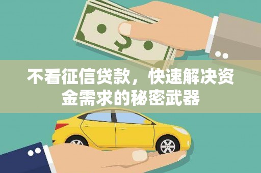 舒兰不看征信贷款，快速解决资金需求的秘密武器